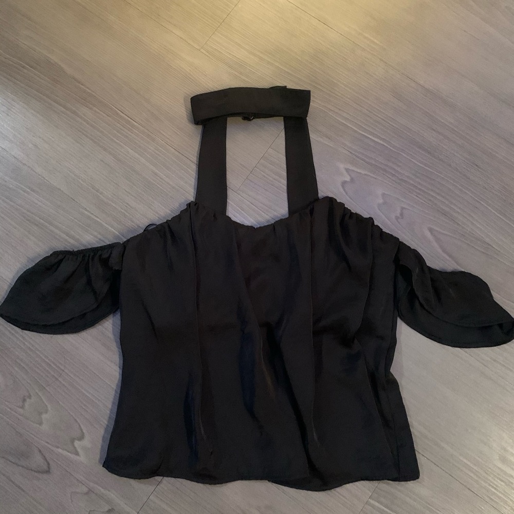 Black Off the Shoulder Choker Top